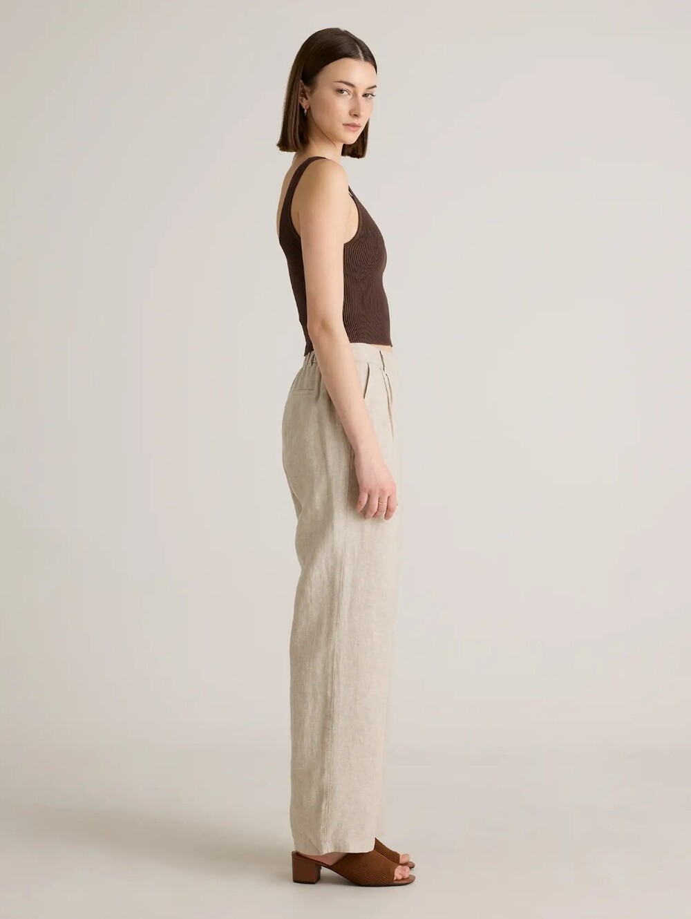 Quince European Linen Pleated Trousers In Flax Size 8 - Picture 5 of 8